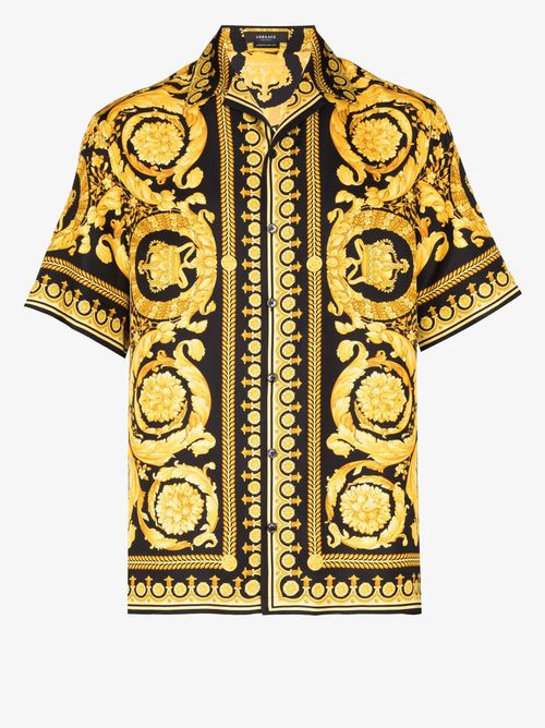 Gold Barocco Silk Shirt - Men's - Silk