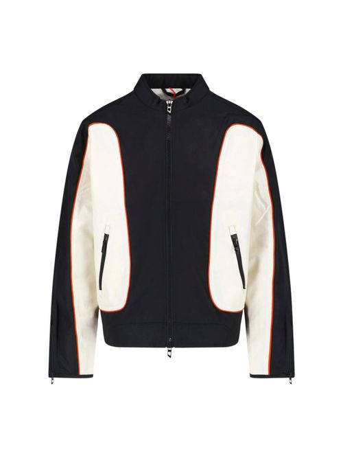 Nylon Jacket with Color Block and Piping Details