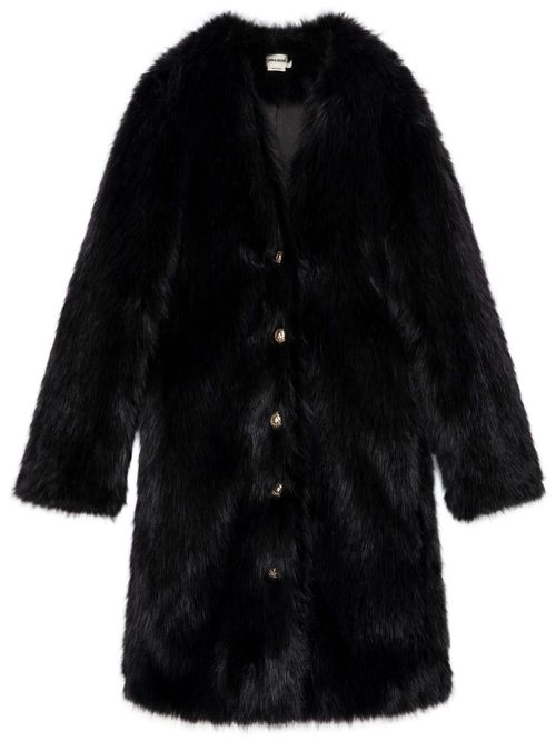 Milas faux-fur coat - Black