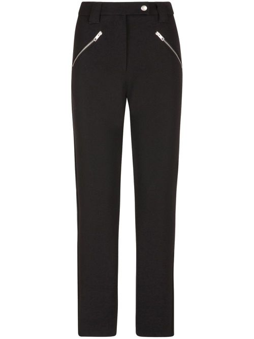 High-waist straight-leg trousers - Black