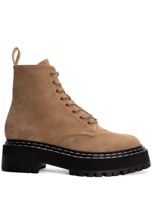 Suede lace-up boots - Neutrals