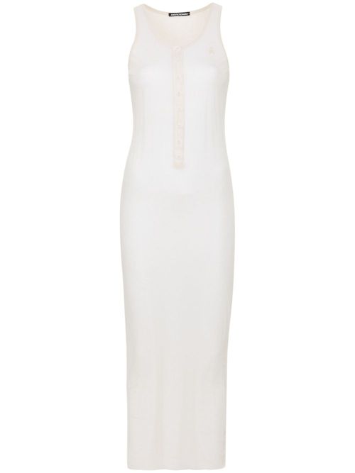 Fine-ribbed maxi dress - Neutrals