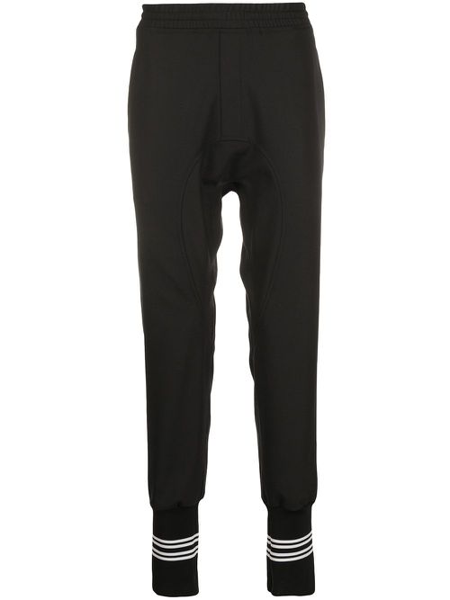 Double stripe ribbed track trousers - Black
