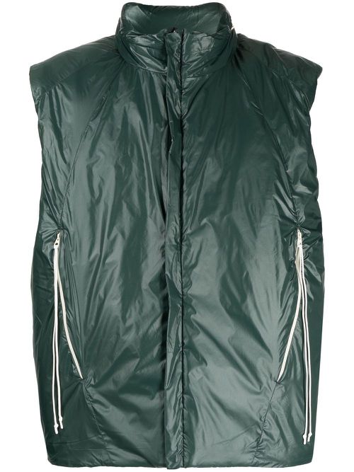 Padded zip-up gilet - Green