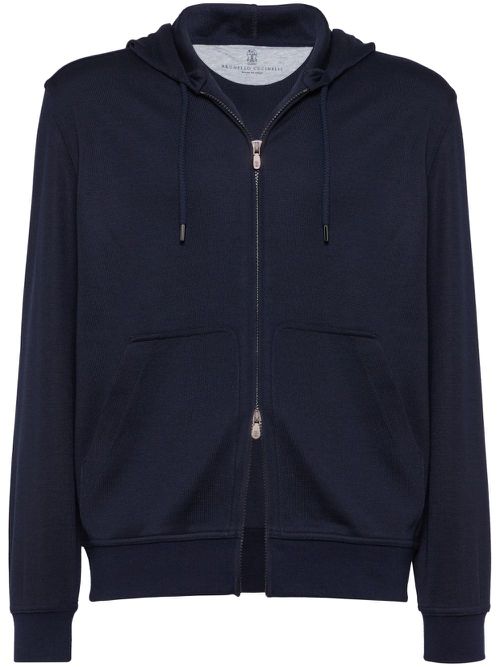 Knitted hoodie - Blue