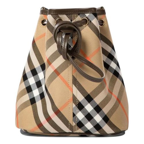 (WMNS) 25 Checked Drawstring Bucket Bag 'Beige'