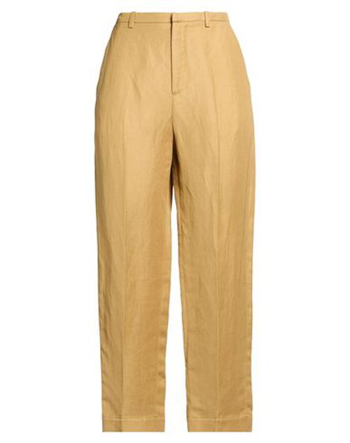 Woman Pants Mustard Size 6 Viscose, Linen