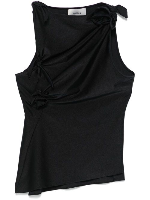 Asymmetric flower top - Black