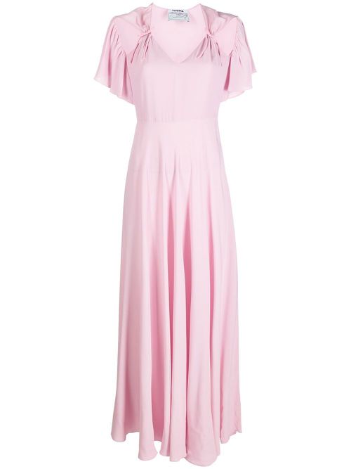 Ruched cut-out maxi dress - Pink