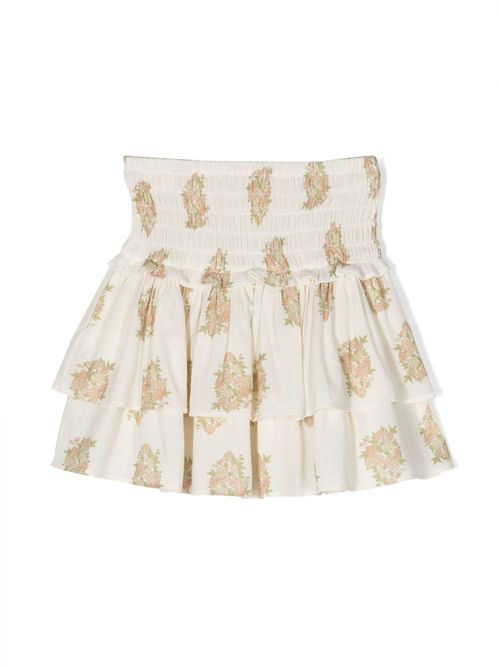 Floral-print layered skirt - Neutrals