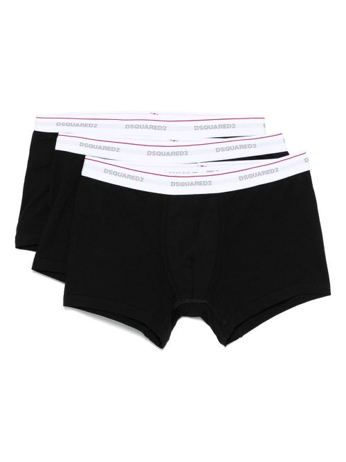Logo-waistband boxers (pack of three) - Black