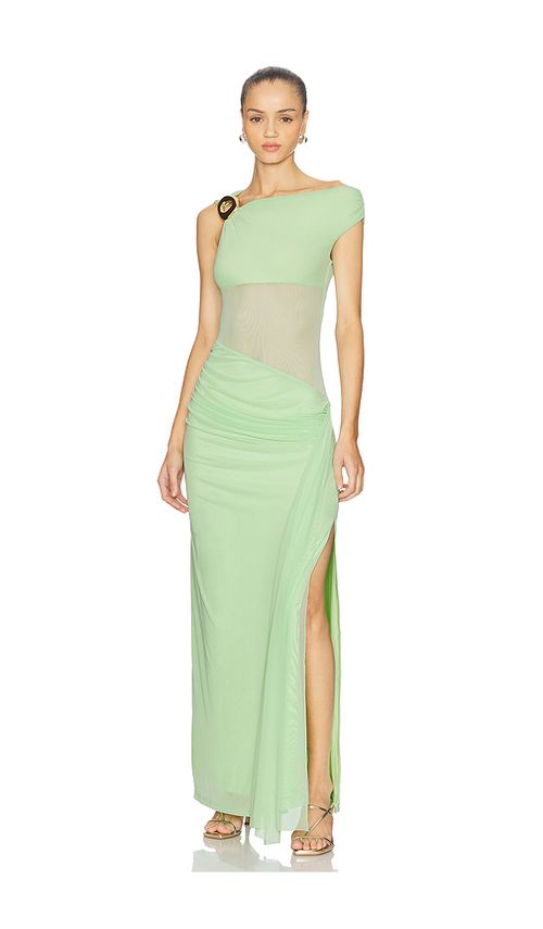 Runaway The Label Naelle One Shoulder Maxi Dress in Green. - XL also in L, M