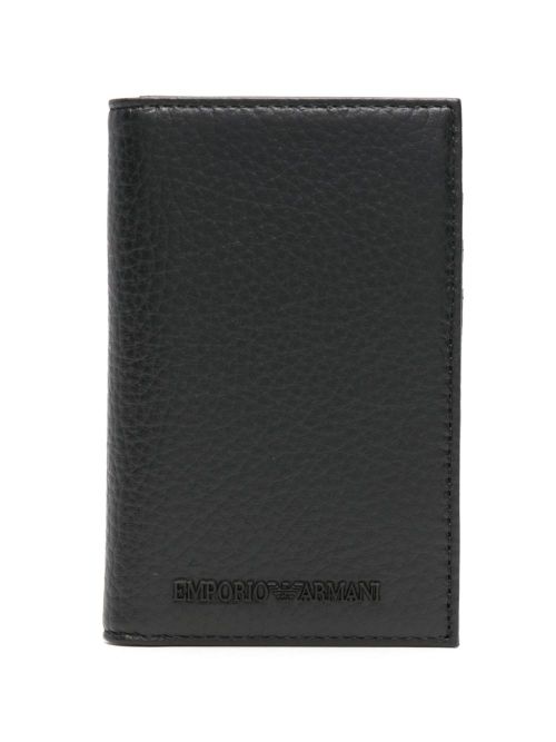 Bi-fold leather cardholder - Black