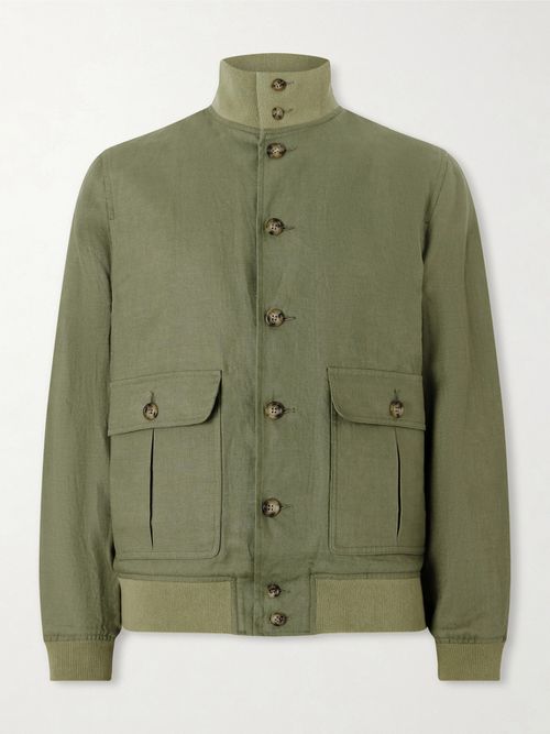 Ino Linen Bomber Jacket