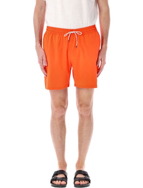 Orange Polo Pony-embroidered Swim Shorts