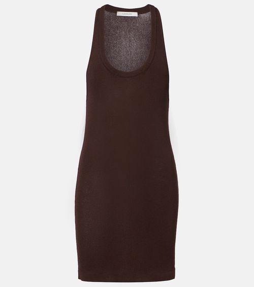 Ribbed crêpe minidress