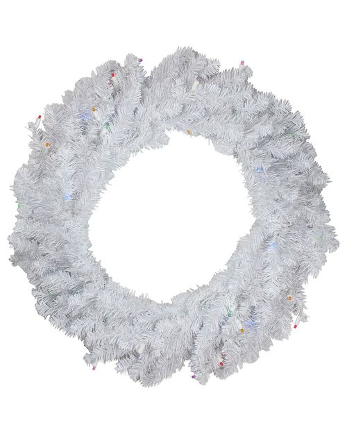 Northlight Pre-Lit Pine Battery Operated Led Artificial Christmas Wreath - 36-In Multicolor Lights