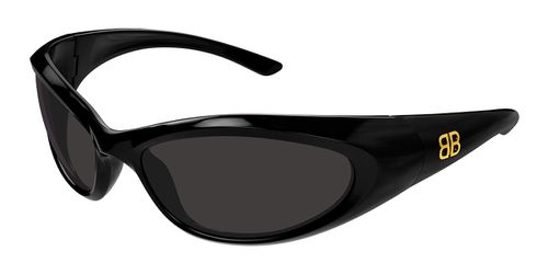 Balenciaga BB0384SA Asian Fit 001 Men's Sunglasses Black Size 67