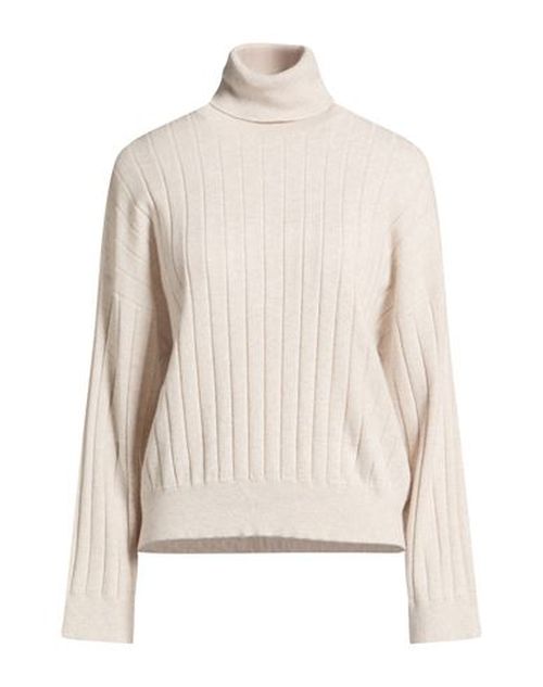 Woman Turtleneck Beige Size L Cashmere