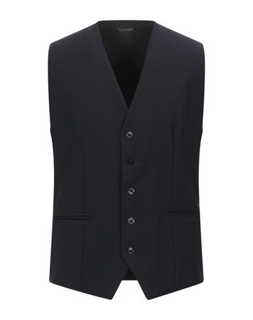 Man Tailored Vest Black Size 38 Wool, Polyester, Elastane