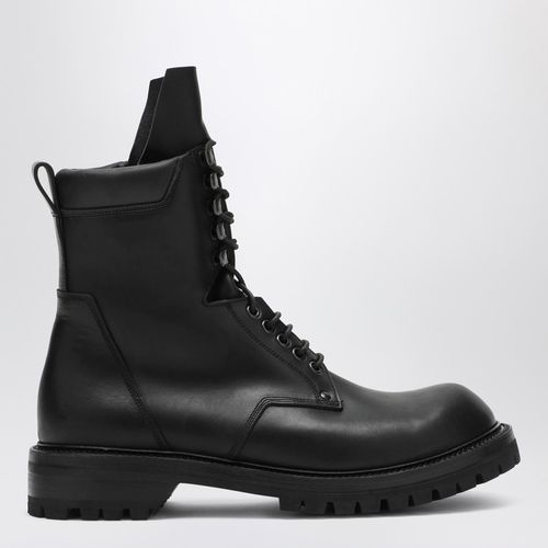 Black lace-up Army boots