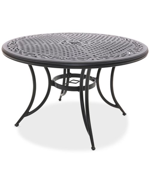 "Wythburn Mix and Match 48"" Round Cast Aluminum Outdoor Dining Table, Created for Bronze Finish"