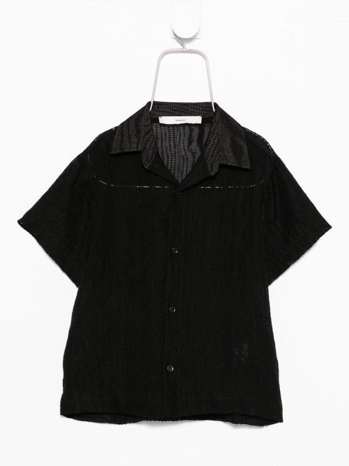 Textured-panel shirt - Black