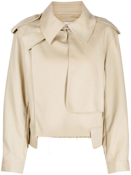 Cropped tailored jacket - Brown