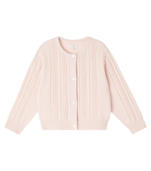 Cable-knit wool cardigan