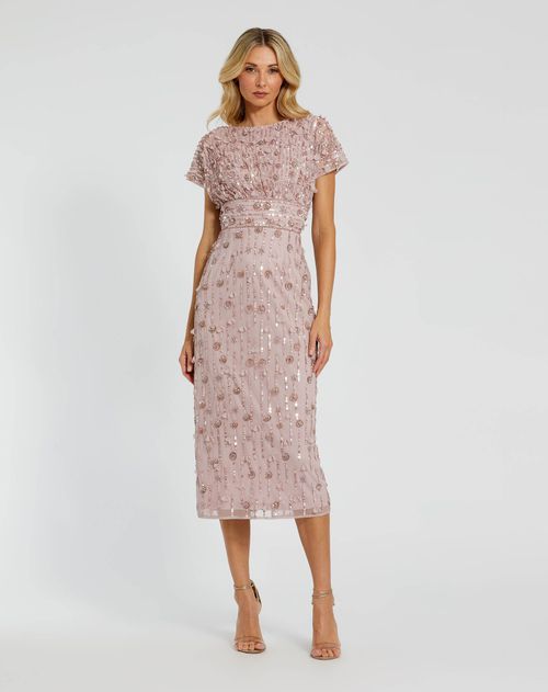 Topshop | Topshop midi dress with ruffle sleeves in black floral print |  Realry