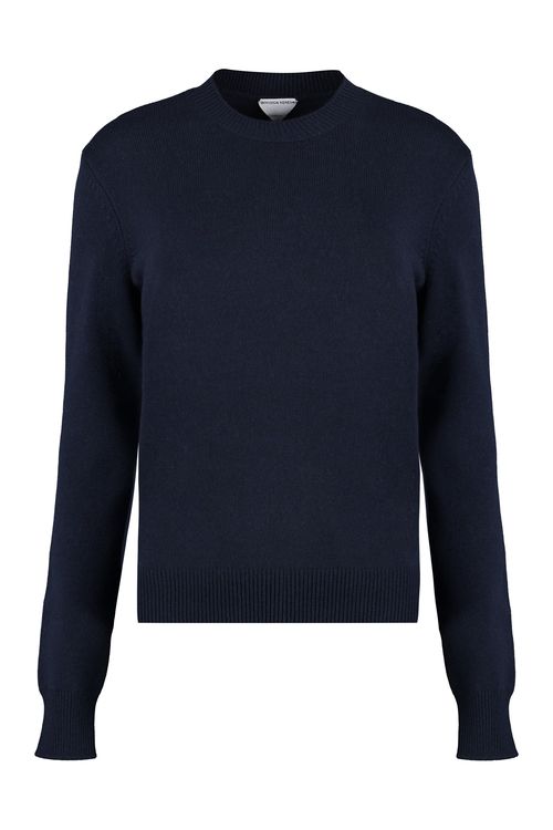Intrecciato Leather-Trimmed Cashmere-Blend Sweater
