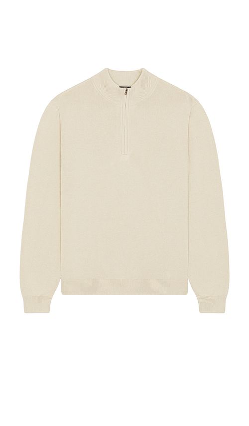 Rhone SWEATSHIRT MIT KURZEM REISSVERSCHLUSS COMMUTER in Cream. Größe XL/1X. Also in L