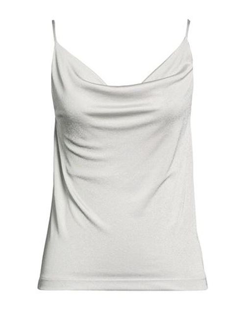 Woman Top Silver Size L Viscose, Polyamide