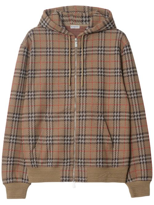 Vitnage Check hoodie - Brown