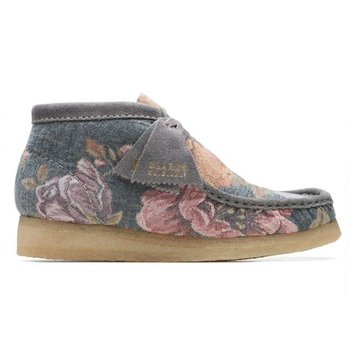 Women's Wallabee Boot Blue Floral Booties
