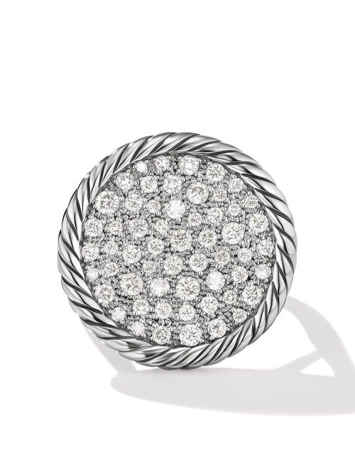 Sterling silver DY Elements pavé diamond ring