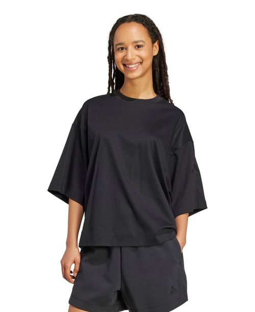 Women's All Szn Soft Lux Loose Pull On T Shirt - Black
