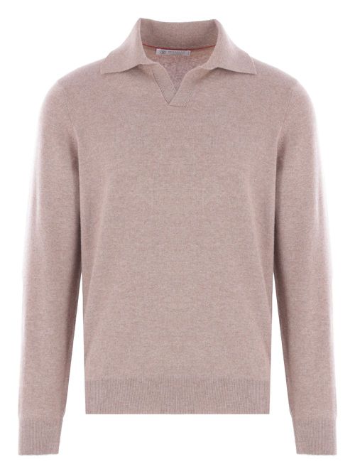 Polo-neck cashmere sweater - Neutrals