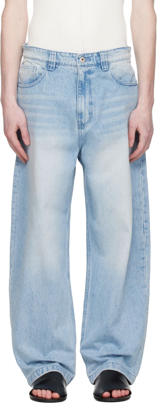 Blue Washed Baggy Fit Jeans