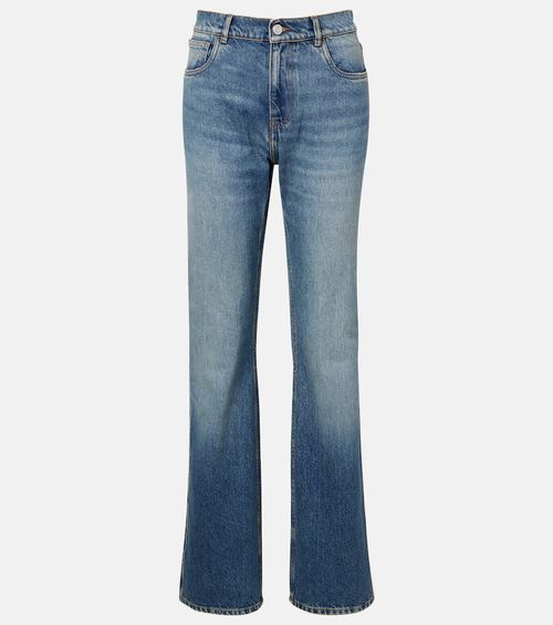 Mid-rise straight jeans