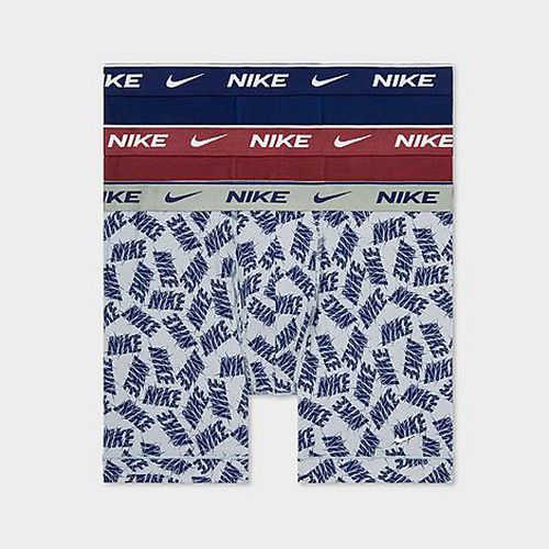 Men's Stretch Cotton Boxer Briefs (3-Pack) in Wolf Grey Allover Print/Dark Team Red/Blue