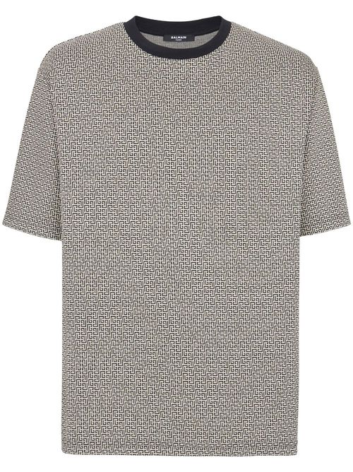 Monogram-print T-shirt - Black