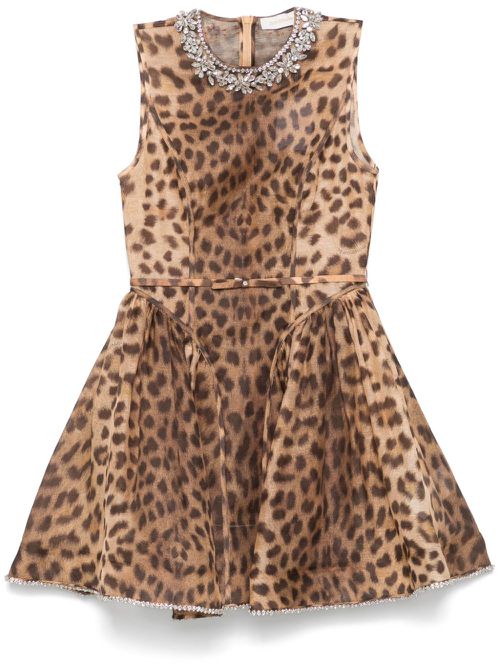 Panelled mini dress - Brown