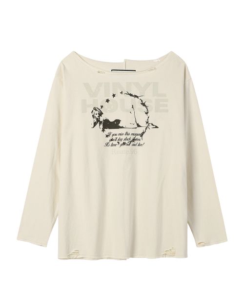 RAW CUT OVER LS TEE CREAM