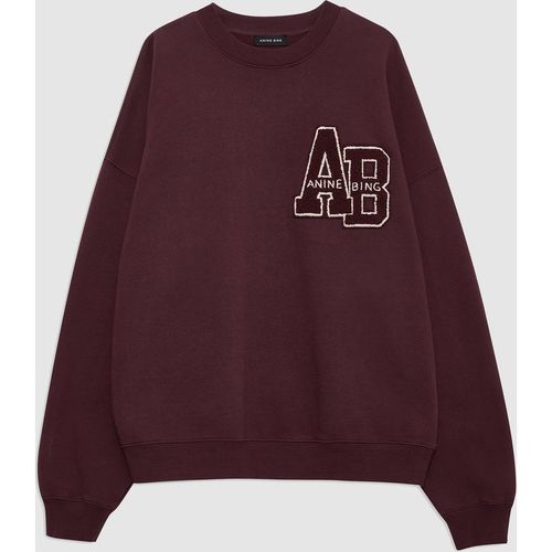 Anine Bing Miles Letterman Cotton-Jersey Sweatshirt - M