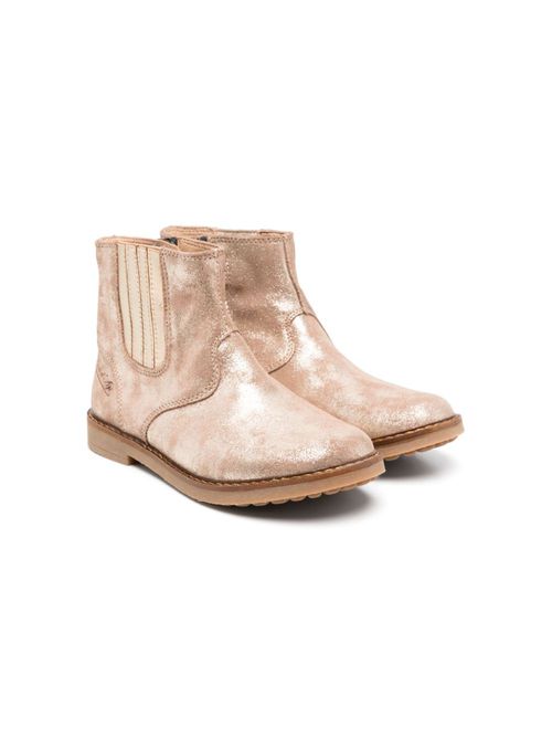 Metallic-effect leather ankle boots - Neutrals