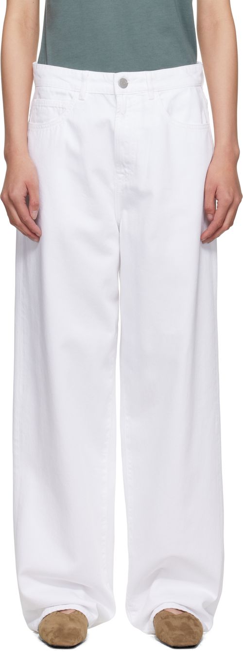 White Signature Baggy Fit Jeans