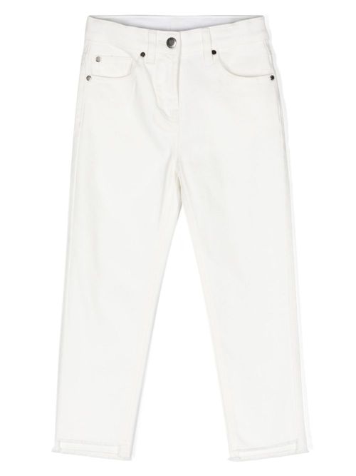 Mid-rise cotton straight-leg jeans - White
