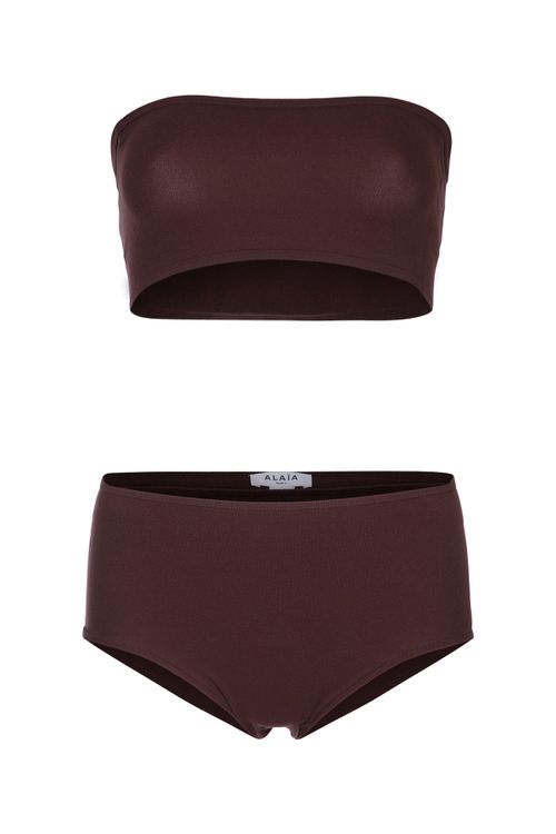 Alaia Second Skin Bikini Set — Brown