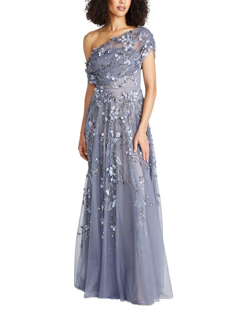 Fiorella Draped Beaded Gown